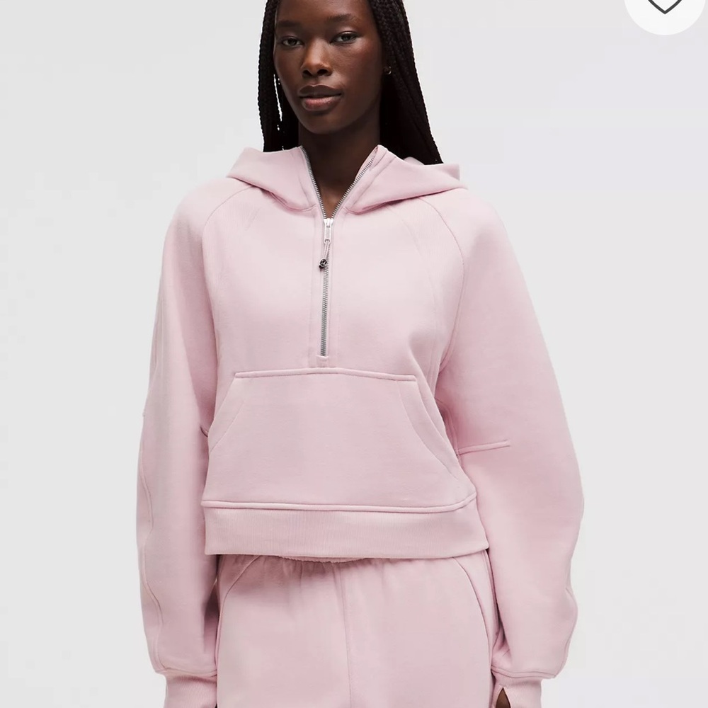 Pink Scuba Oversized Half-Zip Hoodie